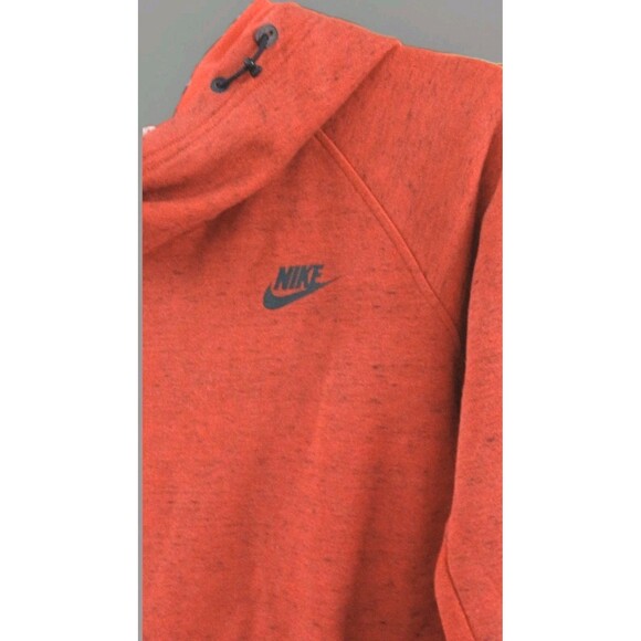 Nike Funnel Neck Hoodie M Rust Red Heather Pullover Athleisure EUC - Picture 4 of 8